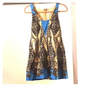 Tibi size 6 blue patterned romper